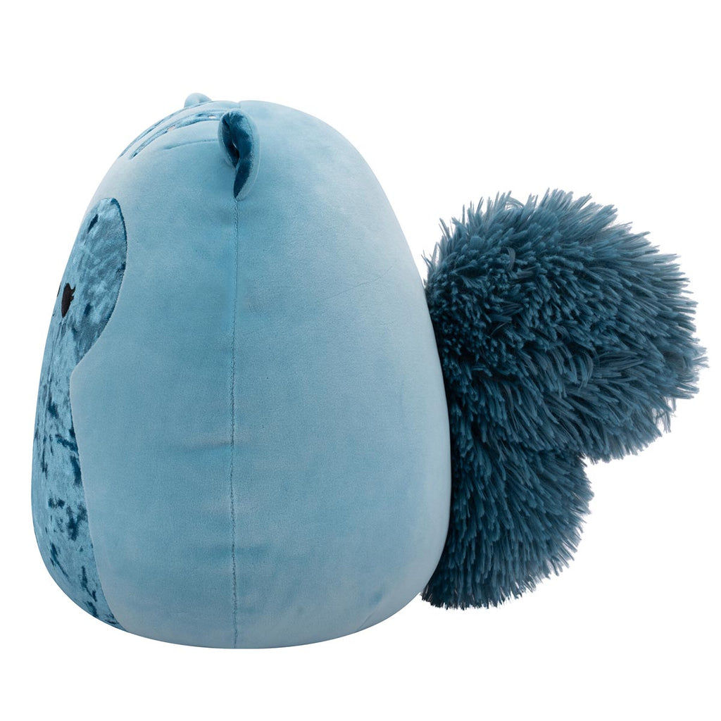 14-Inch Brunhilda the Blue Tonal Squirrel with Velvet Accents